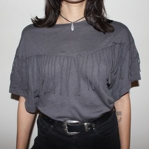 Western Boho Fringe Shirt Dress